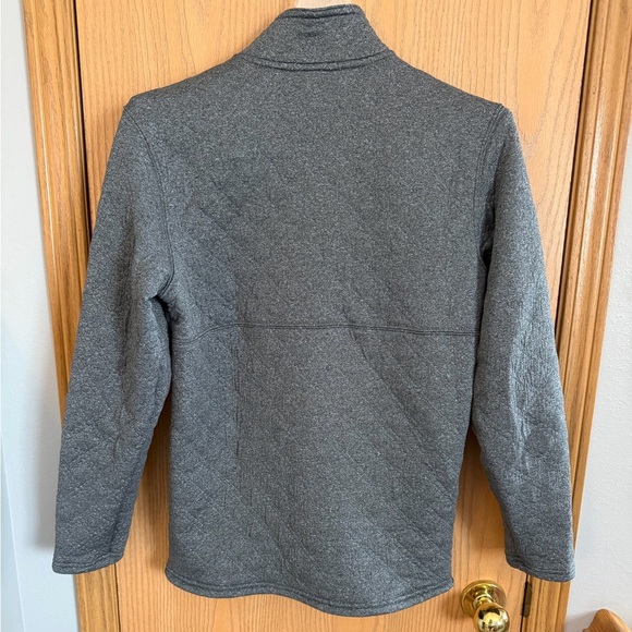 EDDIE BAUER Grey Quilted 1/4 Zip Adjustable Waist Long Sleeve Pullover Sweater - Picture 2 of 5